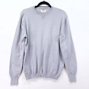 Linksoul Sweater Gray Size Medium Cotton Cashmere Crew Sweater Elbow Patch